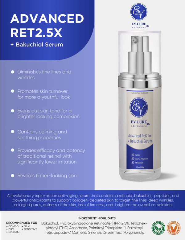 EV Cure Rx Advanced Ret2.5x + Bakuchiol Serum