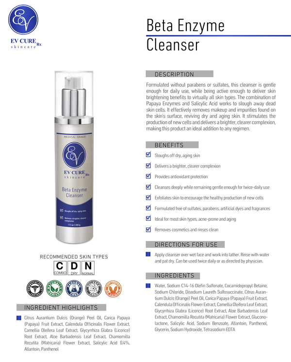 EV Cure Rx Beta Enzyme Cleanser